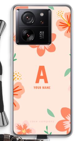 Tropical Pink Flowers Monogram