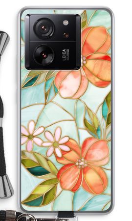 Orange stained glass flower