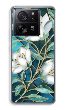 Blaue Glasmalerei Blumen