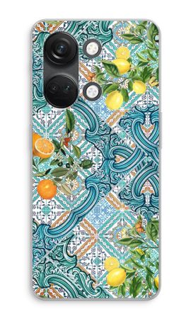 Blue tiles, lemons and oranges