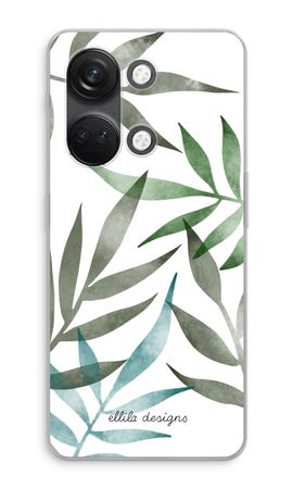 Tropical watercolor leaves