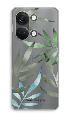 Tropical watercolor leaves