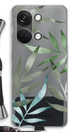 Tropical watercolor leaves