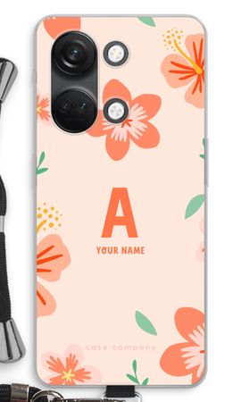 Tropical Pink Flowers Monogram