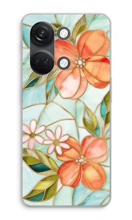 Oranje glas in lood bloem