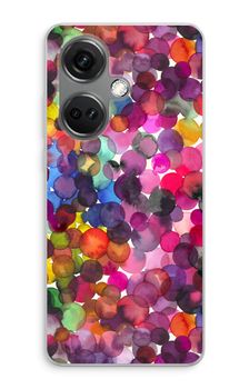 Overlappende waterverfstippen