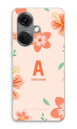 Tropical Pink Flowers Monogram