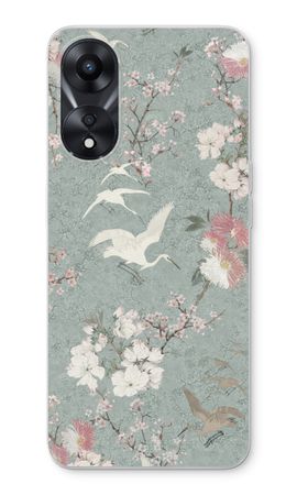 Japanese crane birds blossom