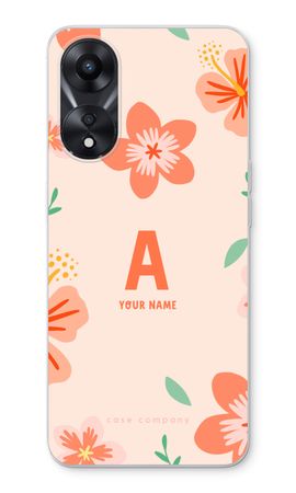 Tropical Pink Flowers Monogram