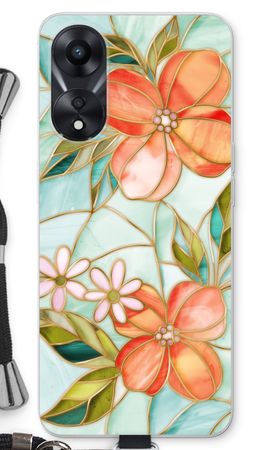 Orange stained glass flower