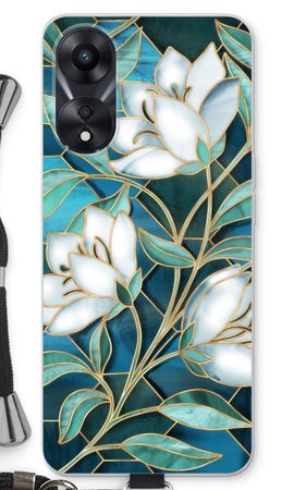 Blue stained glass flowers