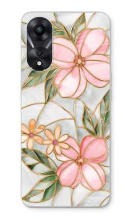 Orange stained glass flower