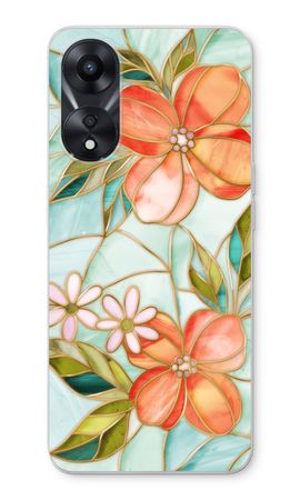 Orange stained glass flower