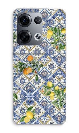 Blue tiles, lemons and oranges - small