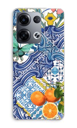 Blue tiles and oranges