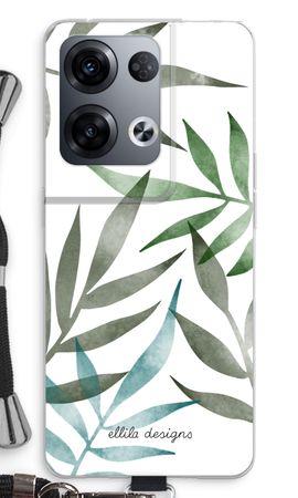 Tropical watercolor leaves