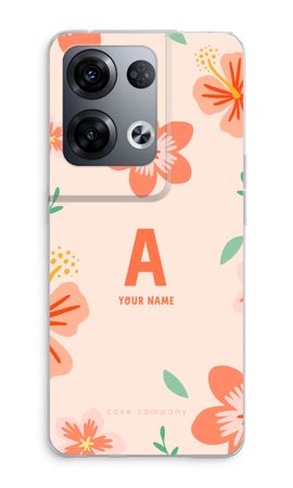 Tropical Pink Flowers Monogram