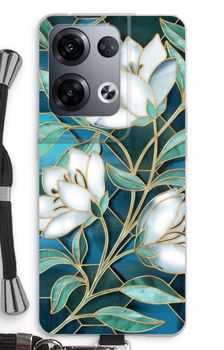 Blue stained glass flowers