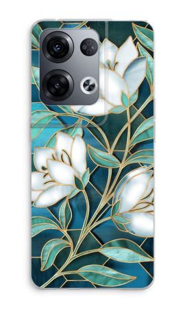 Blue stained glass flowers