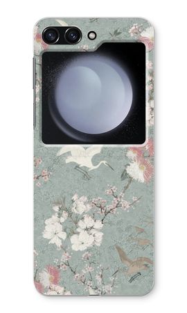 Japanese crane birds blossom