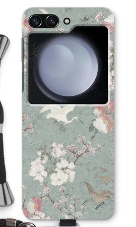 Japanese crane birds blossom