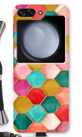 Hexagoner i färgat glas