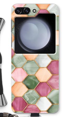 Hexagoner i färgat glas