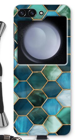 Hexagoner i färgat glas