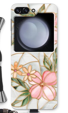 Orange färgad glasblomma