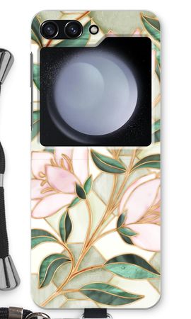 Orange färgad glasblomma