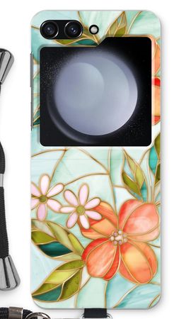 Orange färgad glasblomma