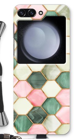 Hexagoner i färgat glas