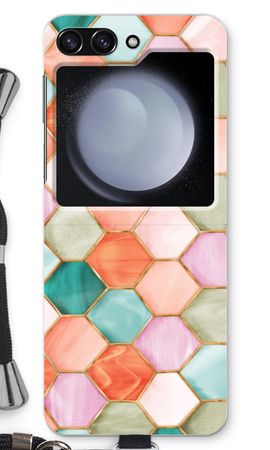 Hexagoner i färgat glas