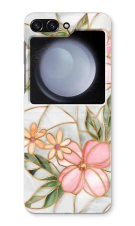 Orange stained glass flower