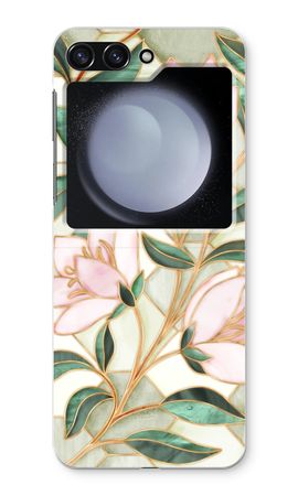 Orange stained glass flower