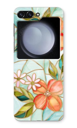 Orange stained glass flower