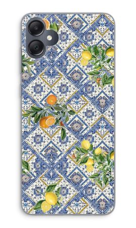 Blue tiles, lemons and oranges - small