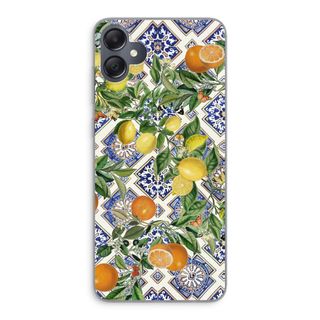 Blue tiles, lemons and oranges