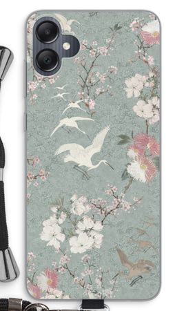 Japanese crane birds blossom