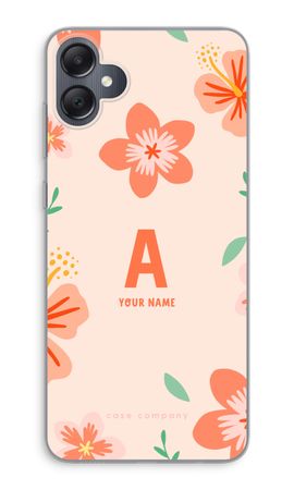 Tropical Pink Flowers Monogram