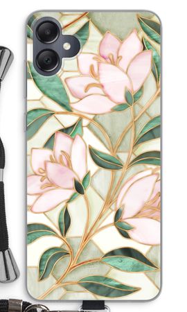 Orange stained glass flower