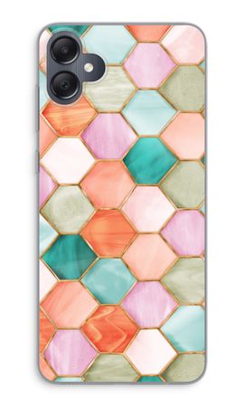 Hexagoner i färgat glas