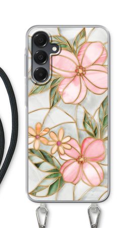 Orange stained glass flower