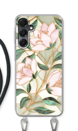 Orange stained glass flower