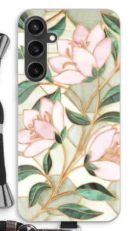 Orange stained glass flower