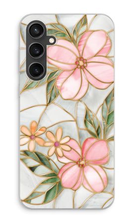 Orange stained glass flower