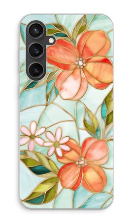 Orange stained glass flower