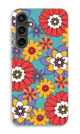 Retro bloemen - Blauw