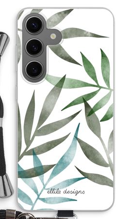 Tropical watercolor leaves