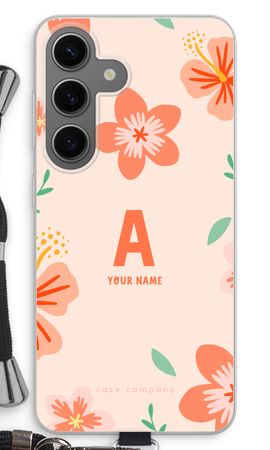 Tropical Pink Flowers Monogram